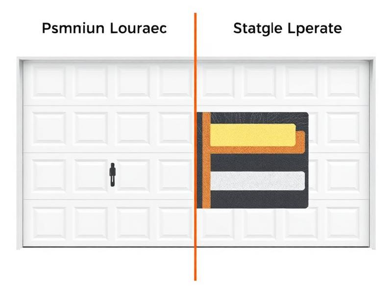 Side-by-side comparison of premium insulated and standard garage doors