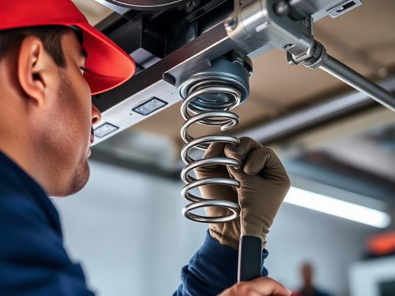 Professional technician replacing garage door torsion spring in Granite Falls